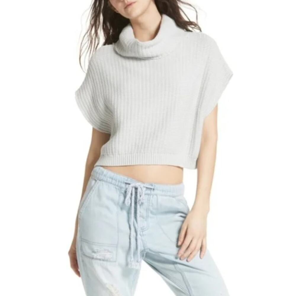 Free People Keep It Simple Cowl-Neck Sweater Medium